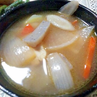 生芋コンニャクの味噌汁